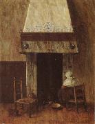 Jacobus Vrel An Old Woman at he Fireplace painting